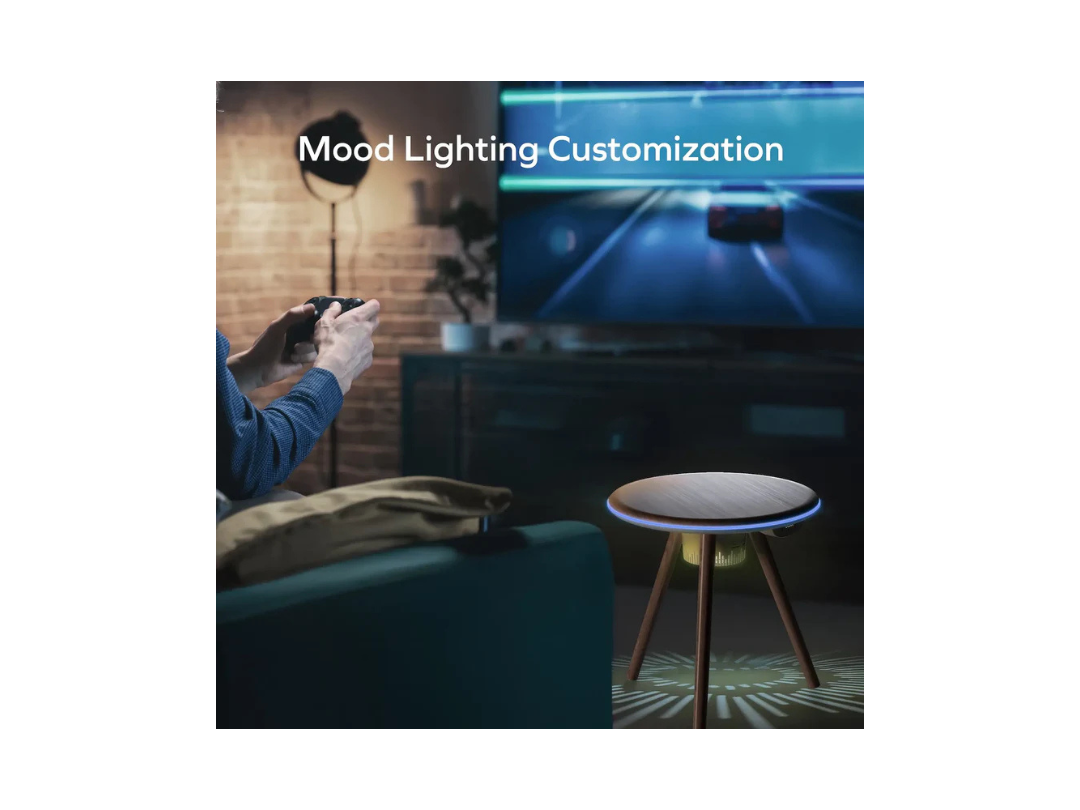 Momax Cymbal Foldable Smart Table | Wireless Charger + Speaker | Qatar Momax Cymbal Foldable Smart Table | Wireless Charger + Speaker | Qatar